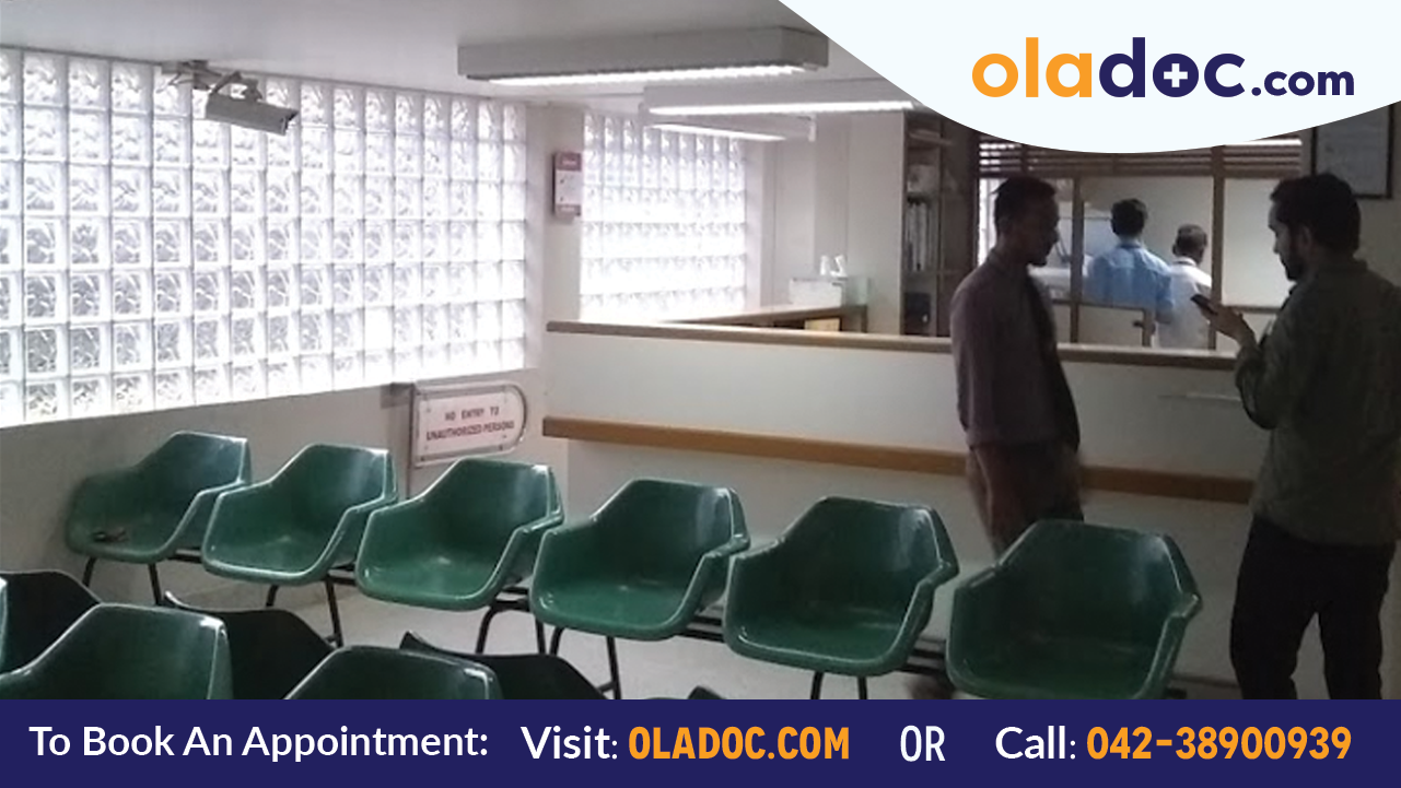 Waiting area at OMI Hospital Karachi